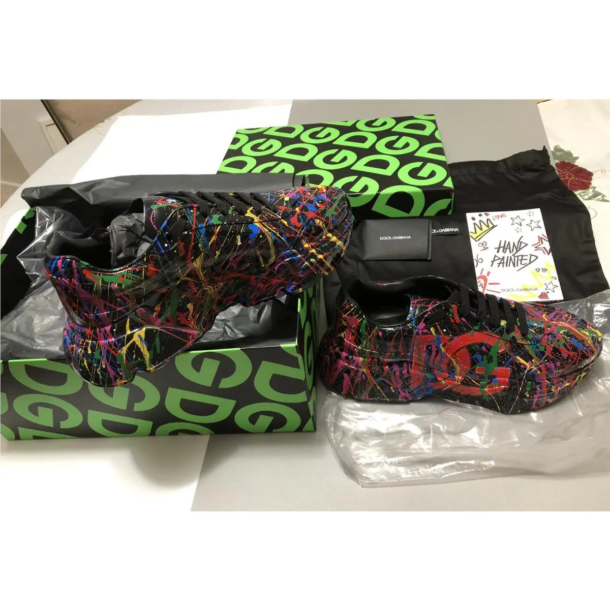Dolce & Gabbana shoes - CS1791AY305 - CS1791AY305 - Black & Multicolor Hand Painted 0