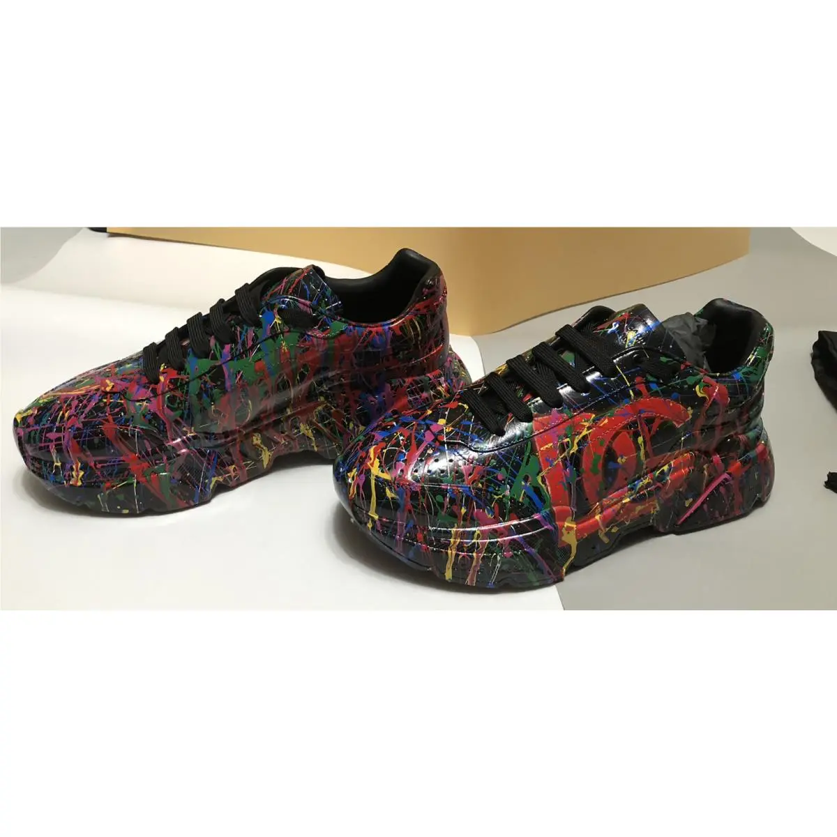 Dolce & Gabbana shoes - CS1791AY305 - CS1791AY305 - Black & Multicolor Hand Painted 19