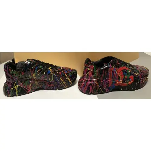 Dolce & Gabbana shoes - CS1791AY305 - CS1791AY305 - Black & Multicolor Hand Painted 3