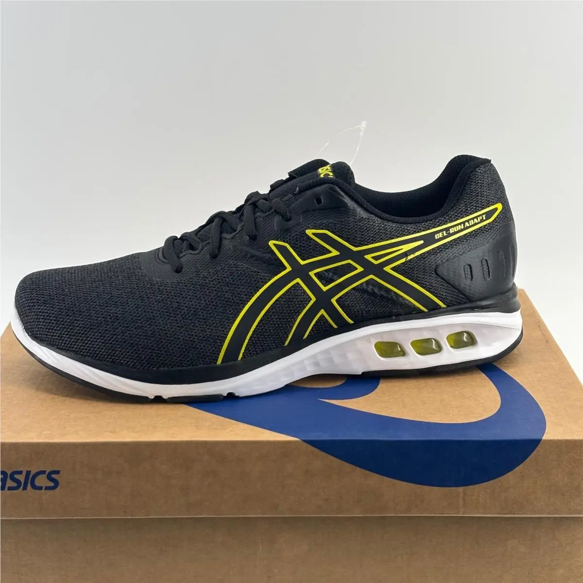 Asics Gel-run Adapt Men 9.5 Black Bright Yellow 1011B786-002 Running Sneakers