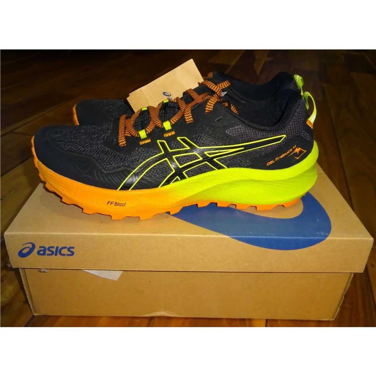 Asics Men`s Gel-trabuco 11 Black/neon Lime Trail Running Shoes Size