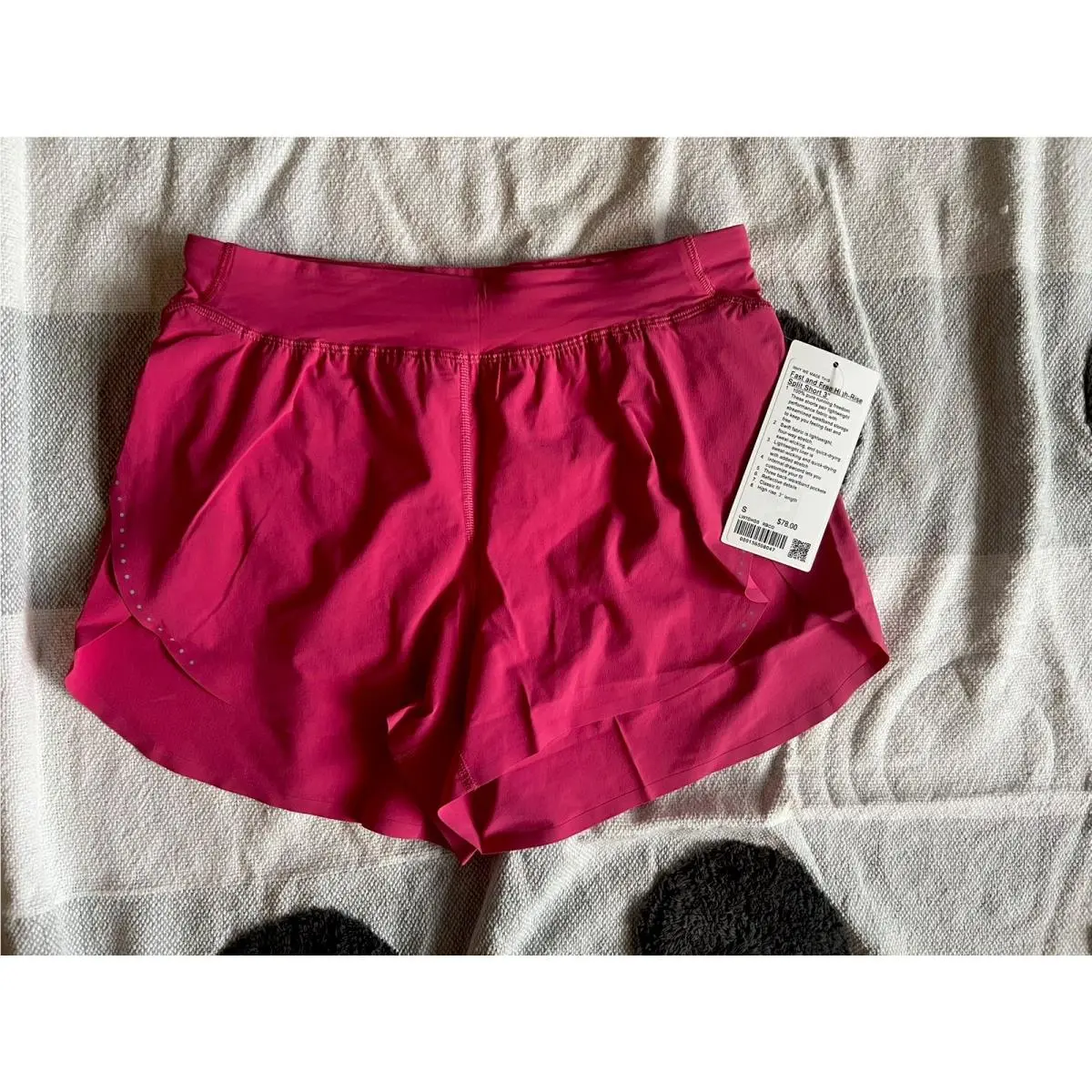 Lululemon Fast Free High-rise Classic-fit Split Short 3 Small Raspberry Coulis
