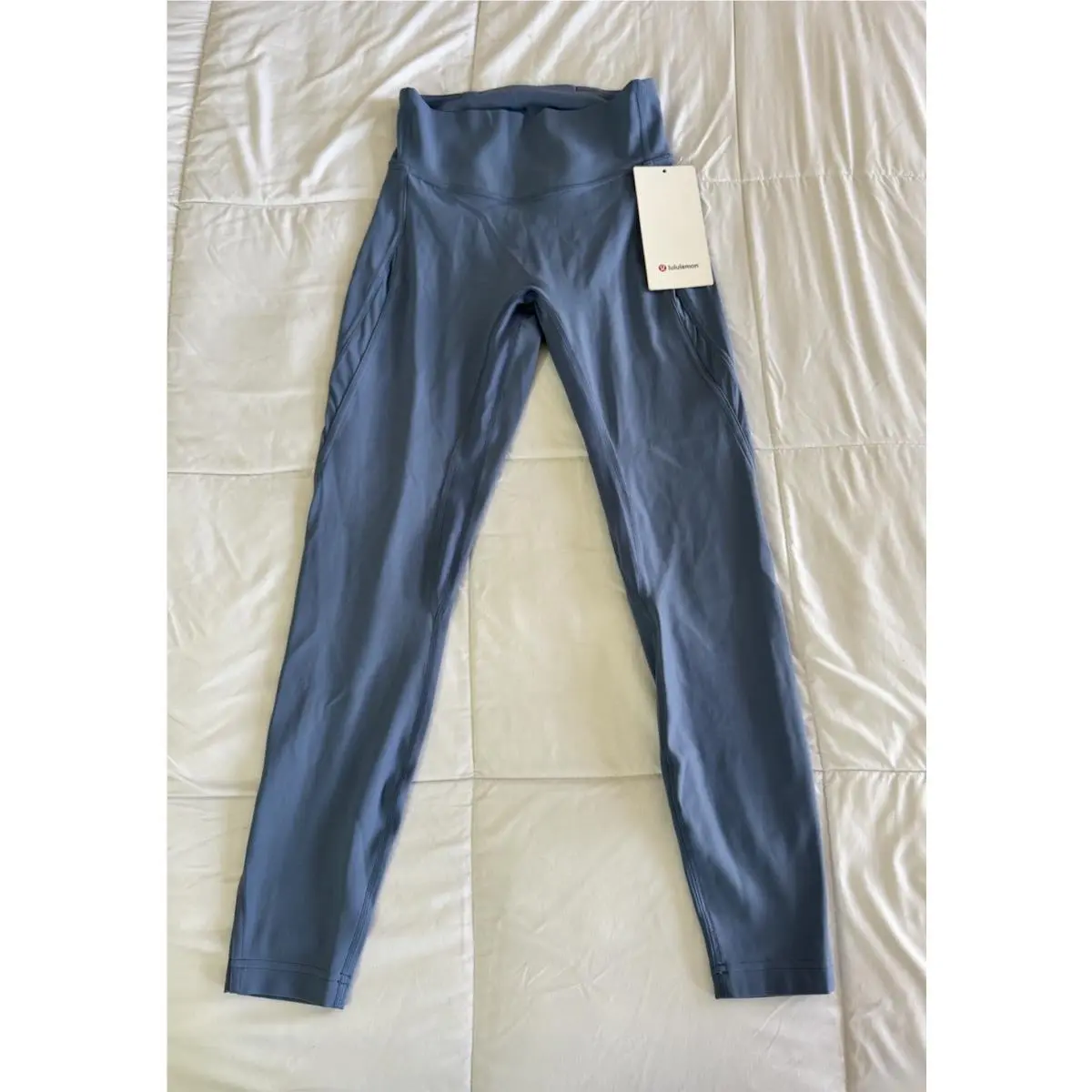 Lululemon Nulu High-rise Mesh-panel Tight 25 Washed Denim Size 6 Blue
