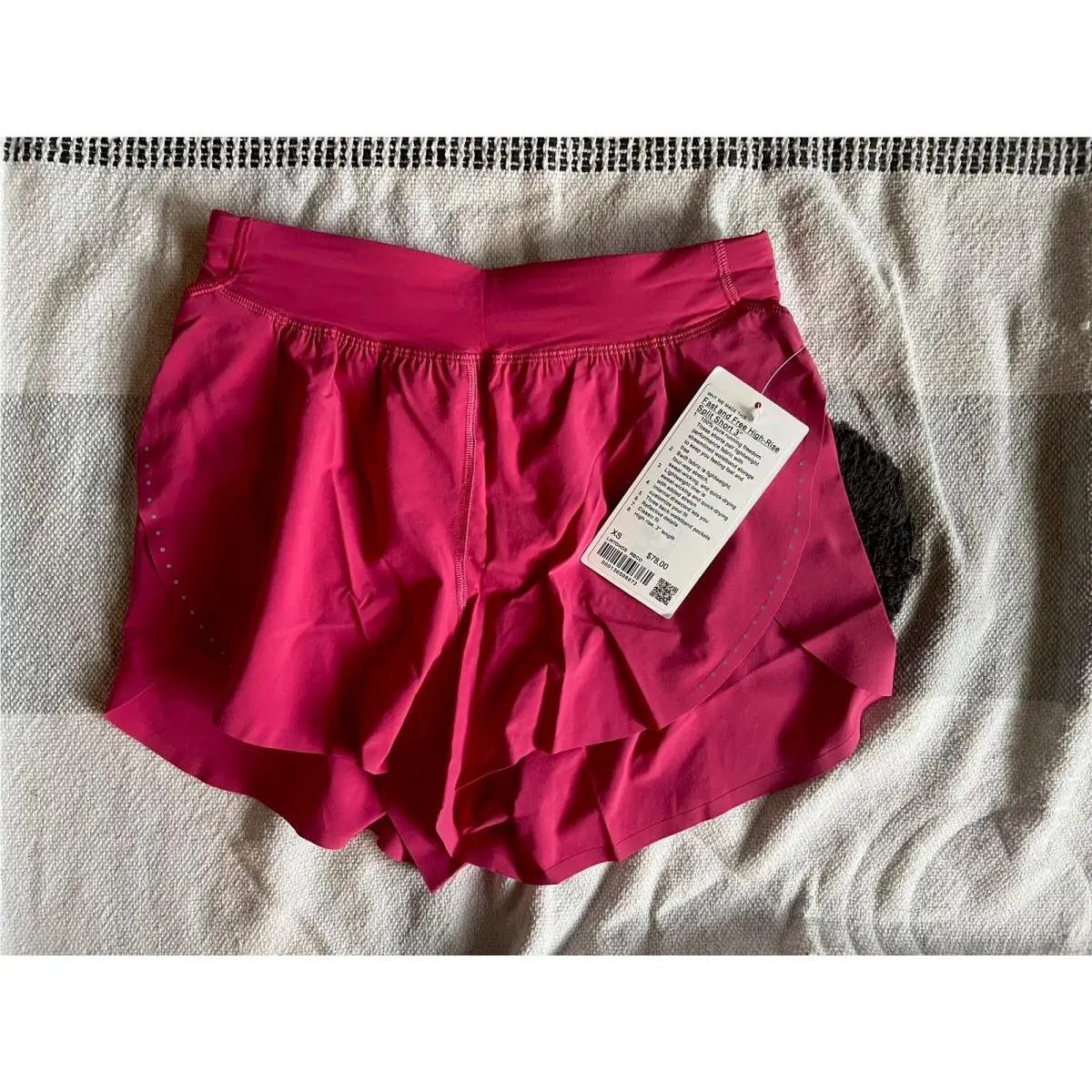 Lululemon Fast Free High-rise Classic-fit Split Short 3 Sz XS Raspberry Coulis