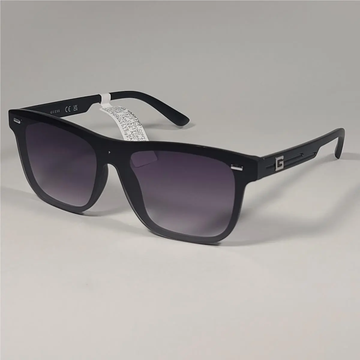 Guess GF0183 02B Rectangular Rimless Shield Sunglasses Matte Frame Gray Gradient