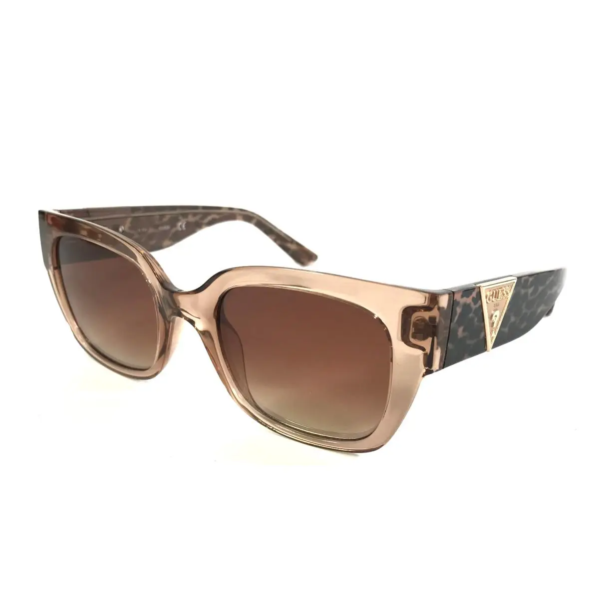 Sunglasses GU7742 57G Shiny Beige Frames with Gradient Brown Mirror Lenses by Guess