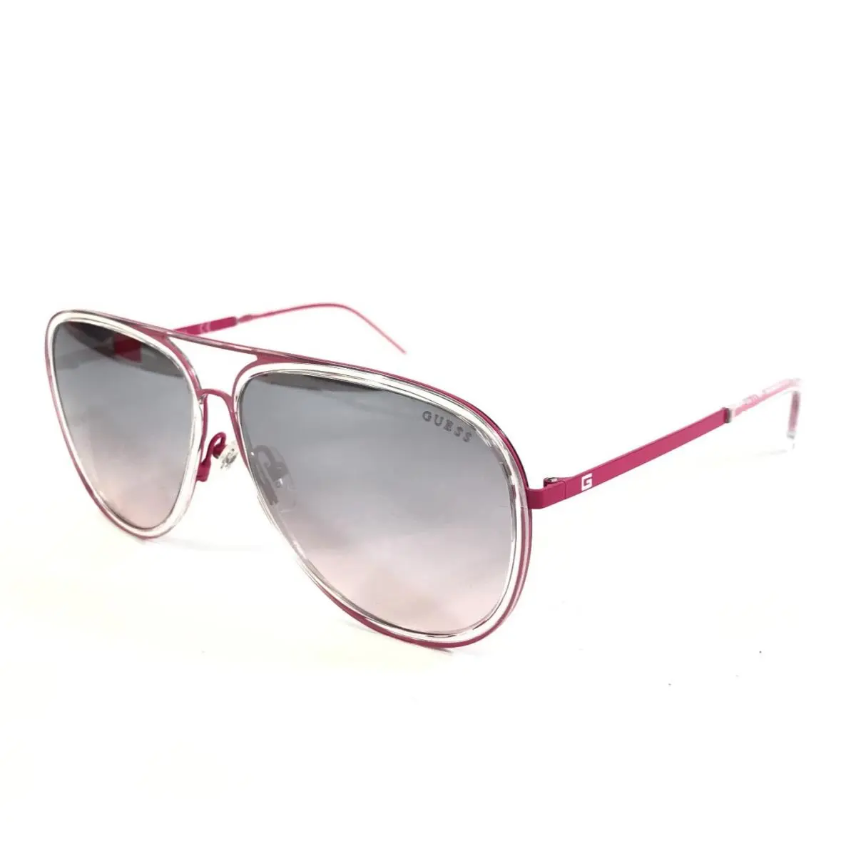 Guess Sunglasses GU6982 72Z Clear Pink Aviator Frames w/ Violet Gradient 64 mm