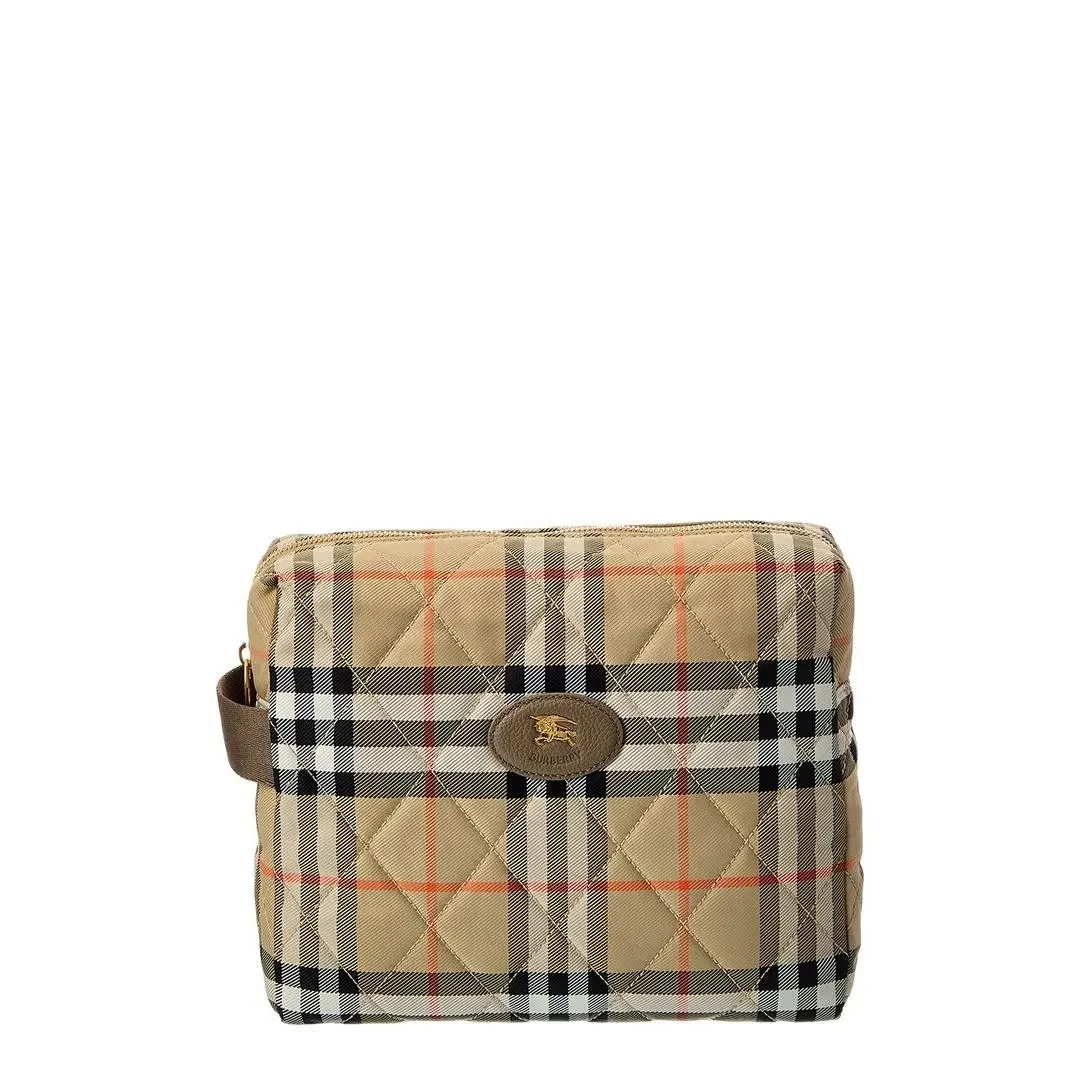 Check Canvas Pouch Os by Burberry