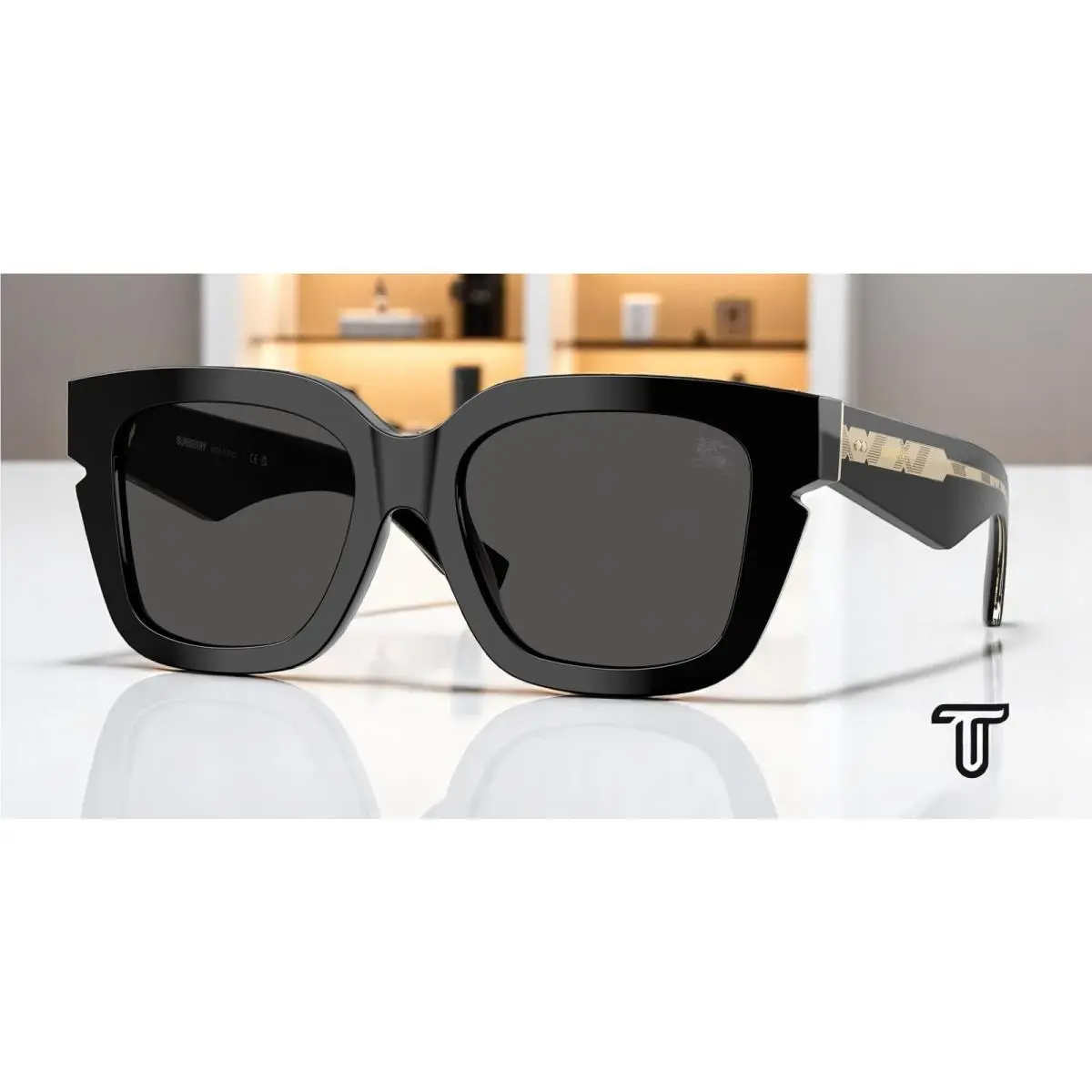 Burberry BE4453 300187 Black Dark Grey 54 mm Women`s Sunglasses