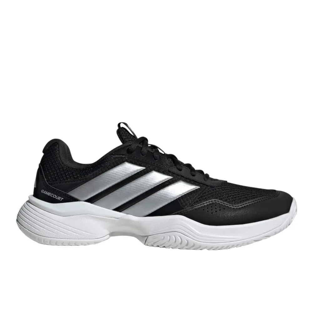 Adidas Gamecourt 3 All Court Tennis Womens Black Sneakers Athletic Shoes SB1158