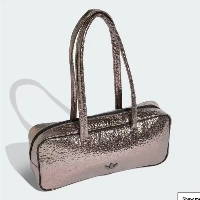 Adidas Originals Adicolor Elongated Airliner Shoulder Bag Trefoil Logo Metallic