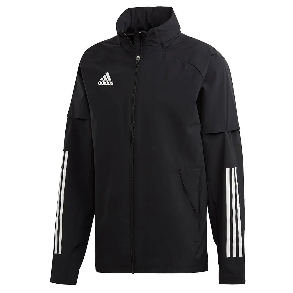 Adidas Condivo 20 Soccer Rain Jacket Boys Full Zip Black Hoodie