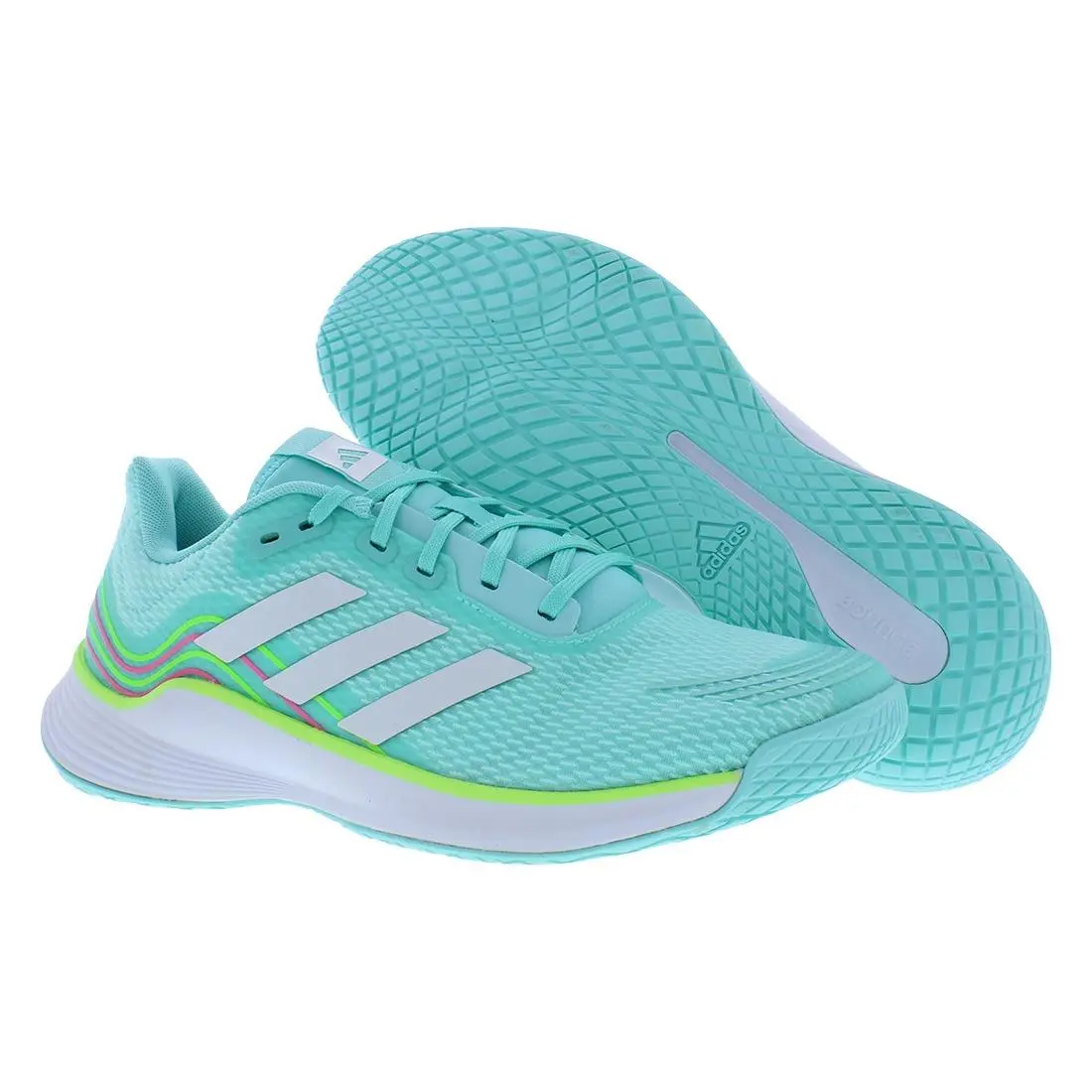 Adidas shoes - Flash Aqua/Footwear White/Lucid Lemon, Main: Green 4