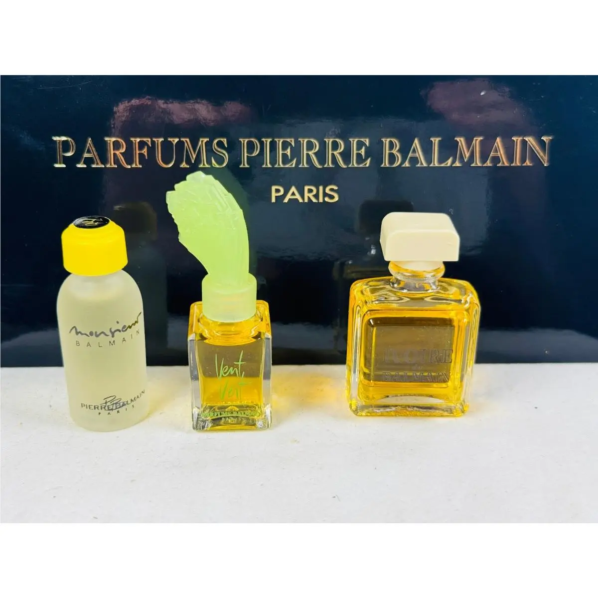 Pierre Balmain Mini Perfume Lot Vent Vert Ivoire Monsieur Balmain Vintage