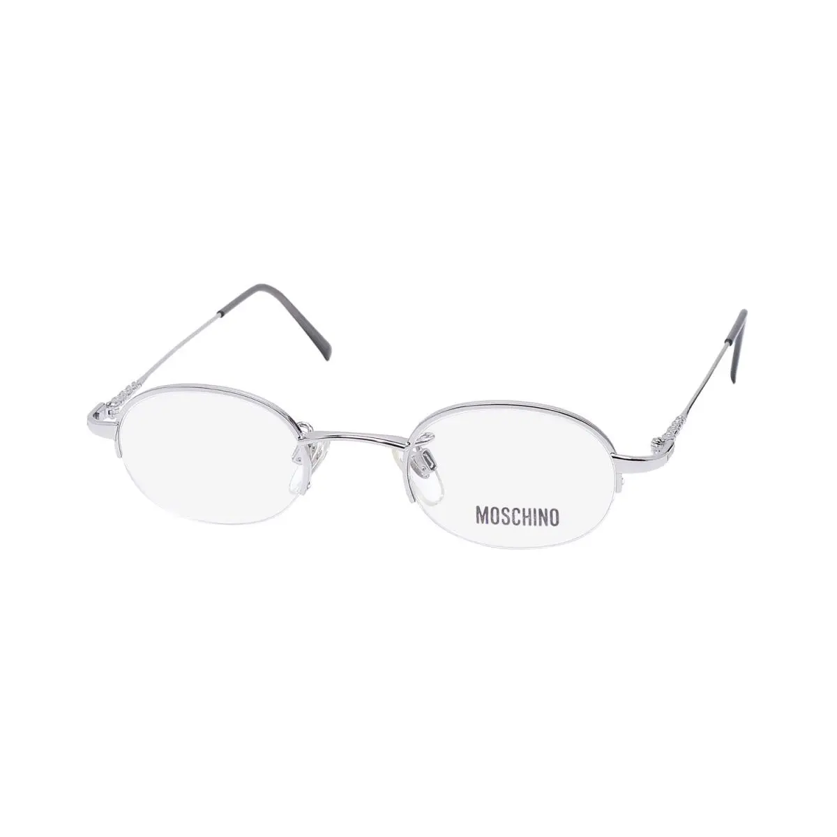 Moschino M8080-V Glasses 41-21-130 Italy Silver 518 Metal Plastic Oval