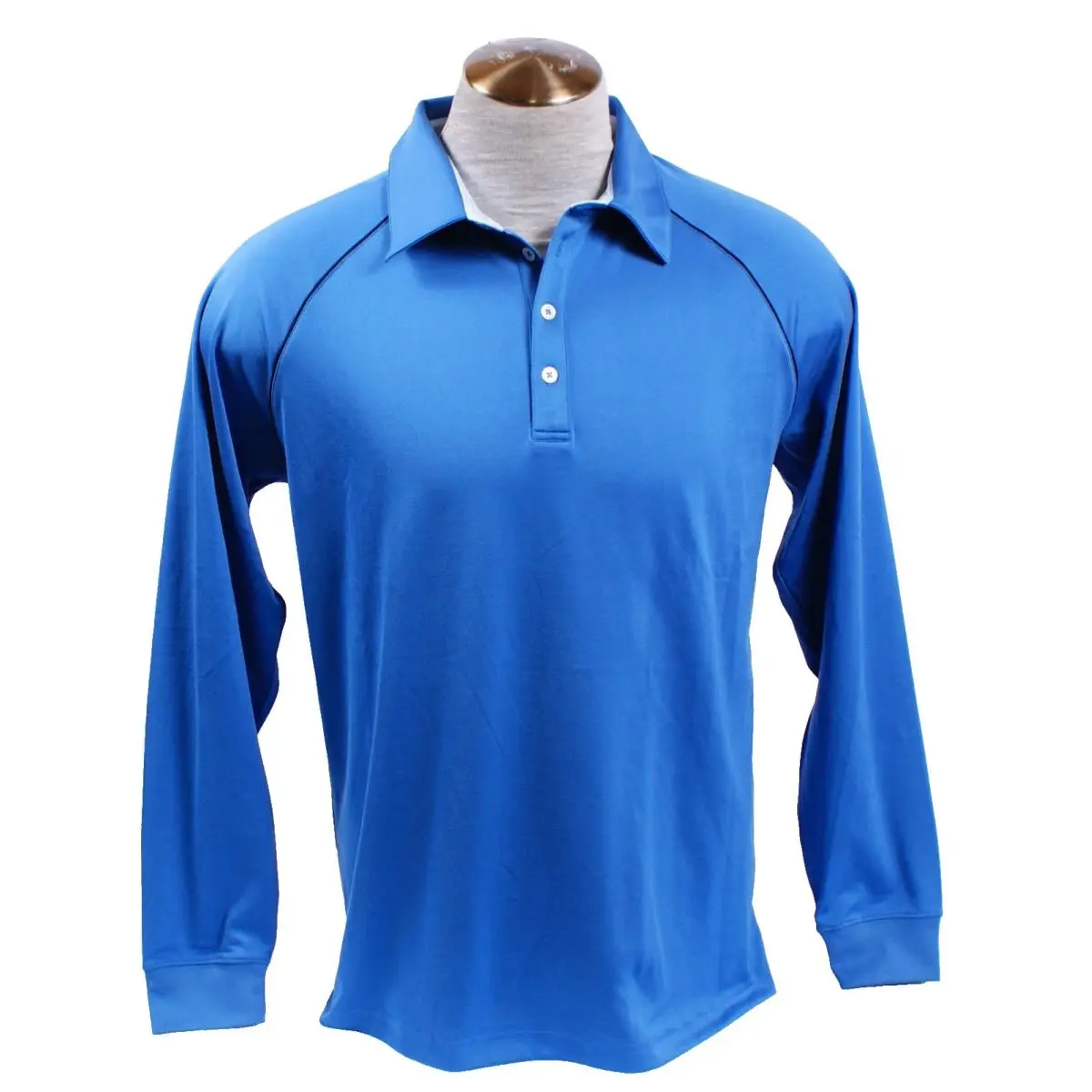 Golf Men`s M Blue Climawam Long Sleeve Polo Shirt Stretch Upf 15+ by Adidas