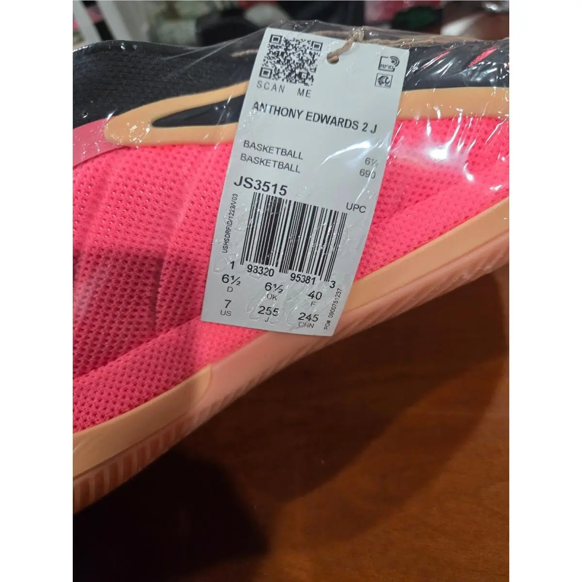 Adidas shoes - AE1 Low Coral Black Basketball Shoes JS3515 - Pink 4