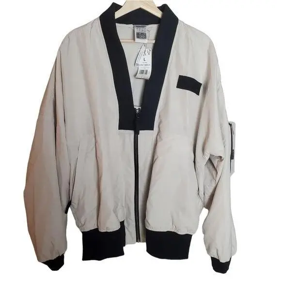 Adidas Parley Bomber Jacket Mens Large Alumina Full Zip Zippered Sleeve Pouch