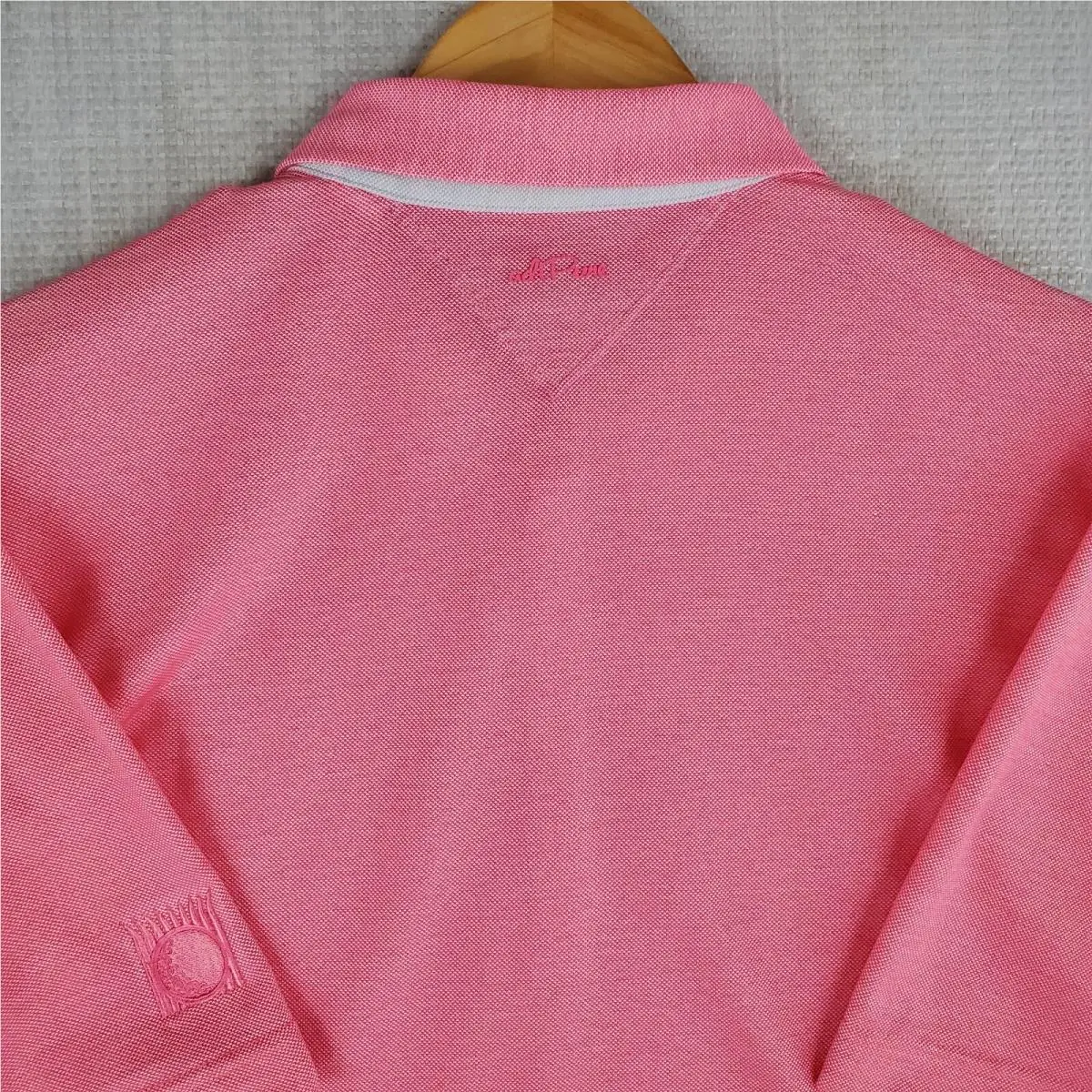 Adidas clothing - short sleeve performance golf tennis casual UV Protection breathable button up front down mens size wicking stretchy adidas trefoil collar adipure wool - Pink 4