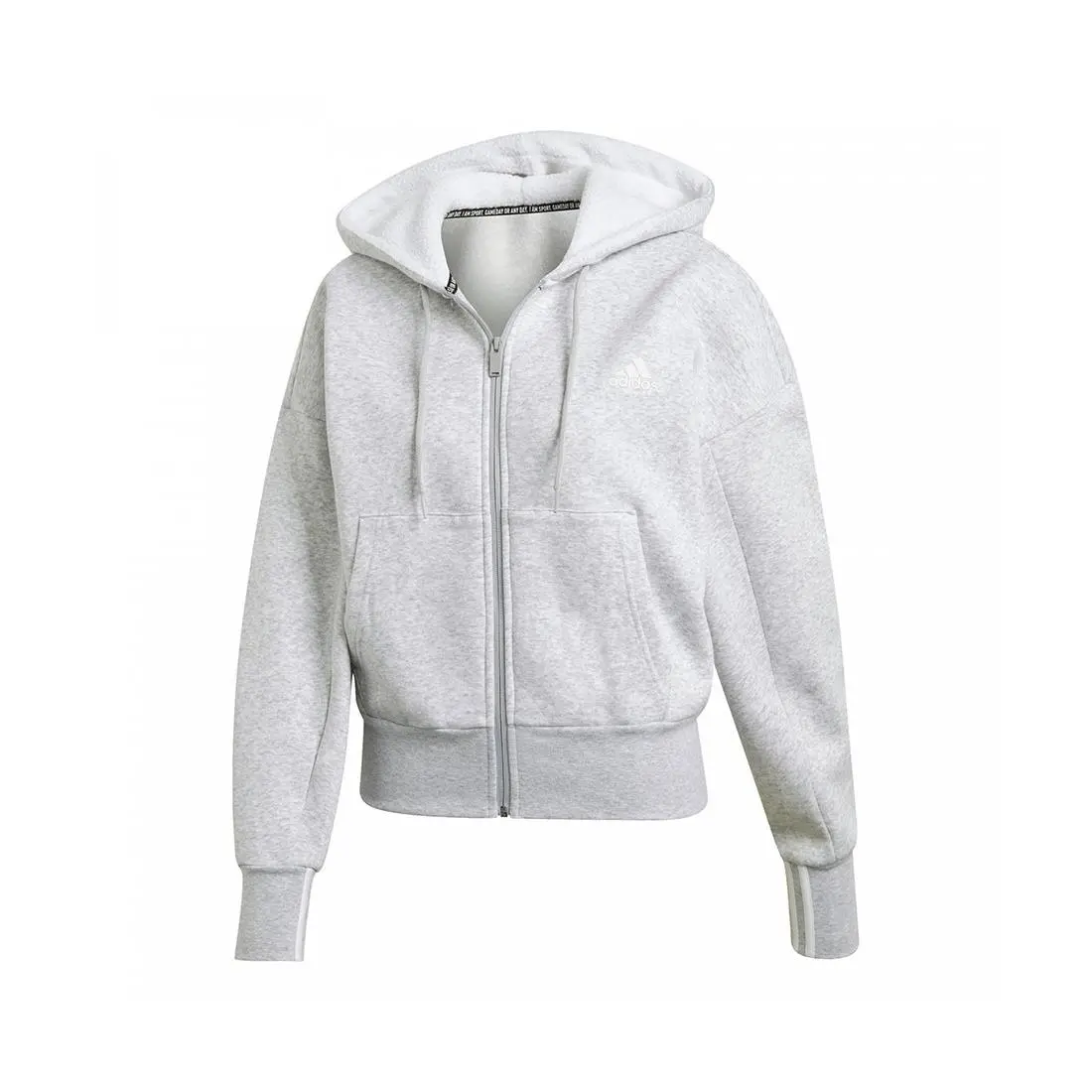 Big Badge of Sport Full-zip Womens Active Hoodies Size M Color: Light by Adidas
