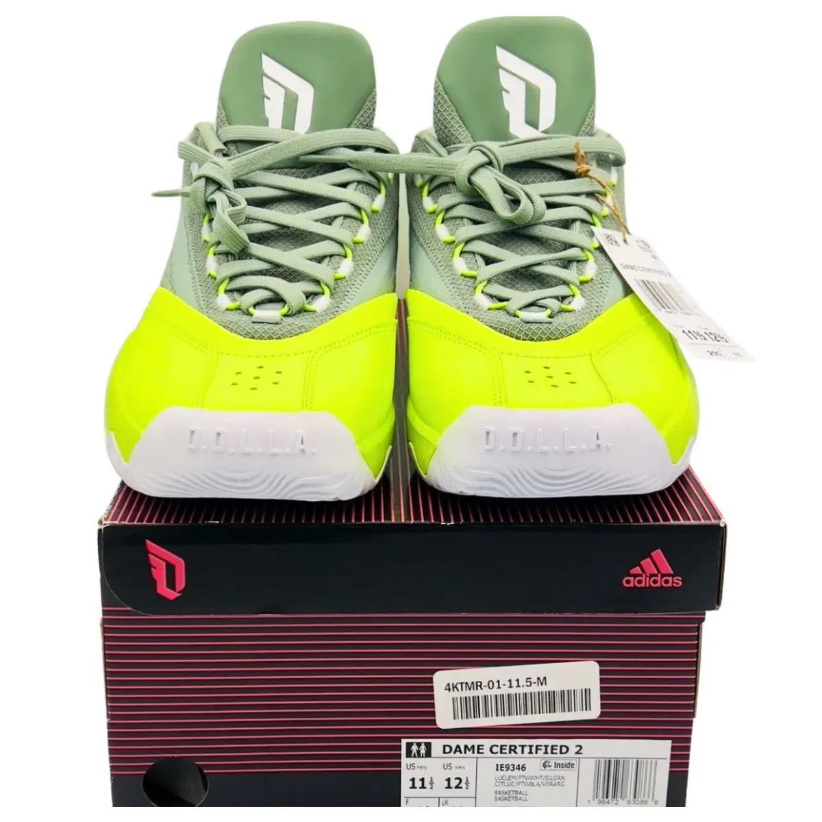 Adidas shoes - Adidas Dame Certified 2 - Dame Certified - IE9346 - Green, Manufacturer: Lucid Lemon/Cloud White/Silver Green (UPC: 196472630866) 1