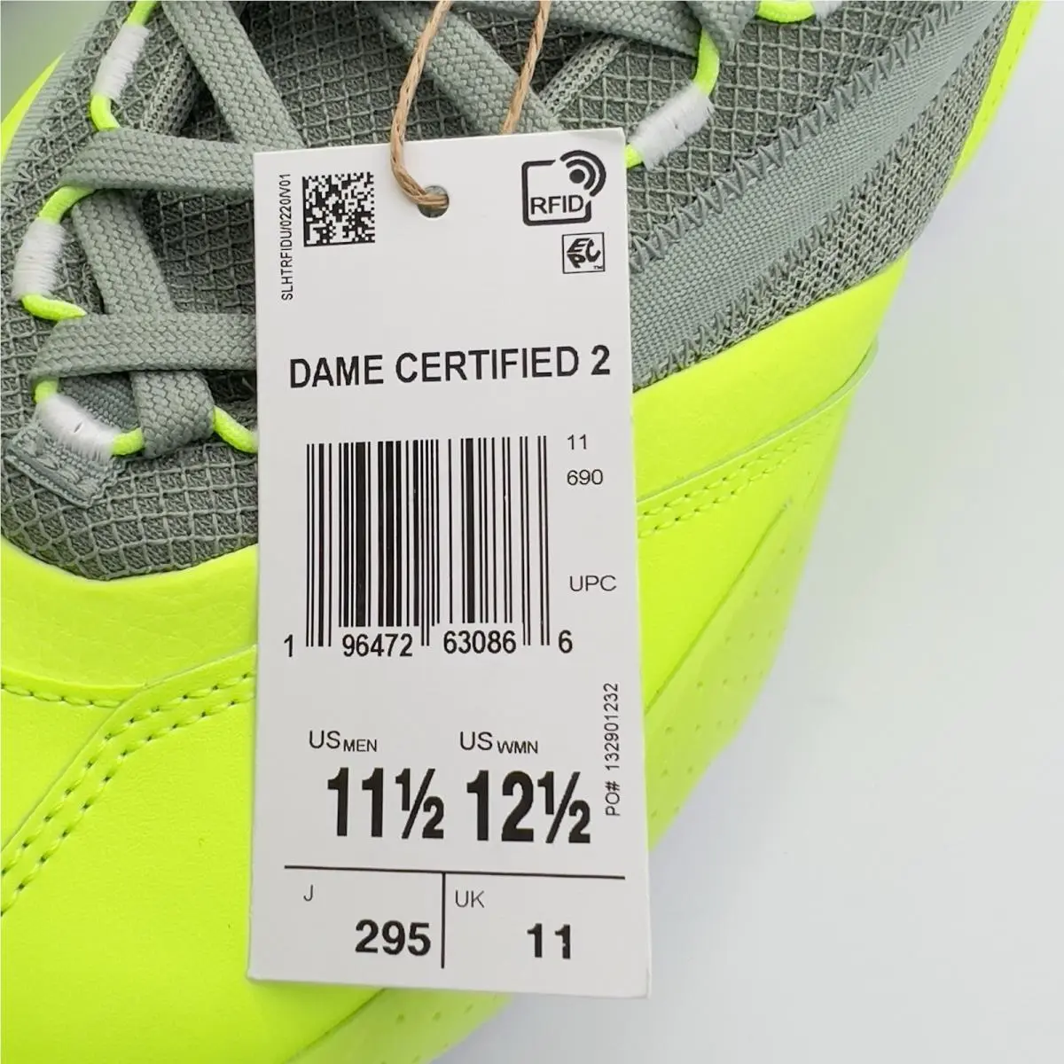 Adidas shoes - Adidas Dame Certified 2 - Dame Certified - IE9346 - Green, Manufacturer: Lucid Lemon/Cloud White/Silver Green (UPC: 196472630866) 10