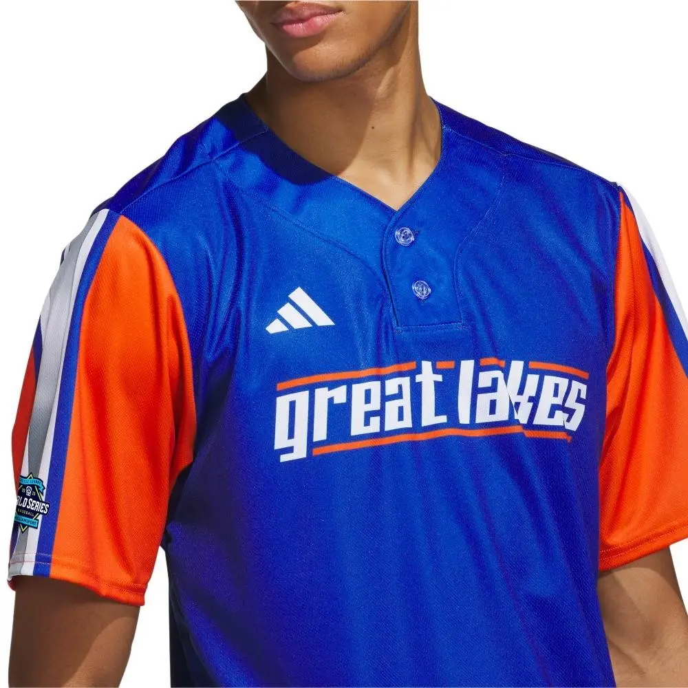 Adidas clothing - adidas Great Lakes  League World Series Replica Jersey - SB1158-KM8338 - Blue (UPC: 199219676479) 3