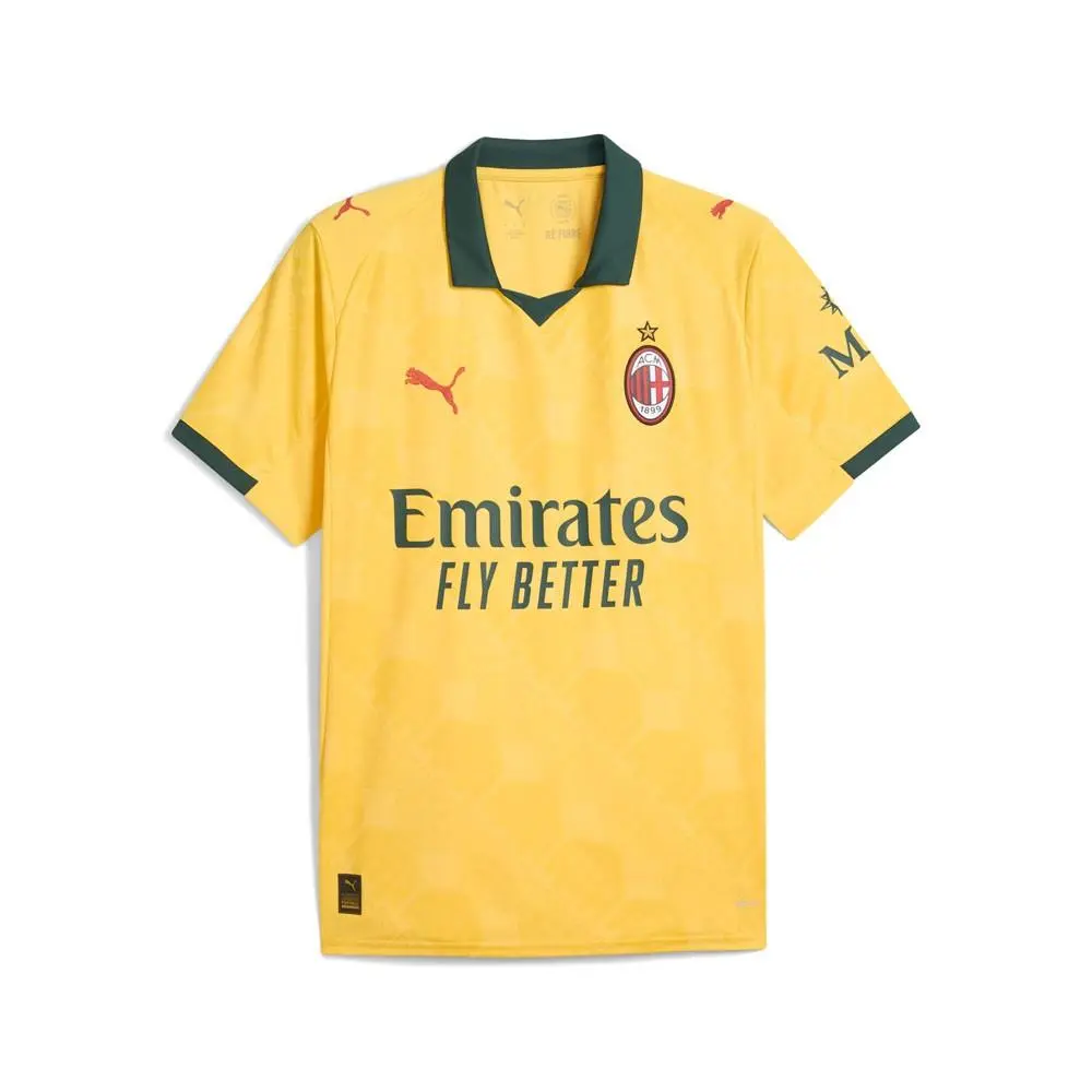Puma Ac Milan Third Collared Short Sleeve Soccer Jersey Mens Yellow 779