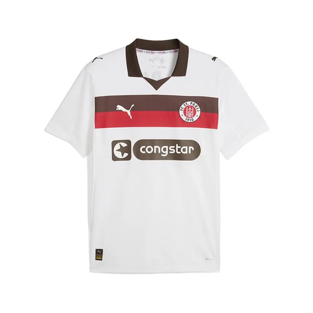 Puma clothing - PUMA Fc St. Pauli 2526 Away Short Sleeve Soccer Jersey - 78306902 - Brown, White 5