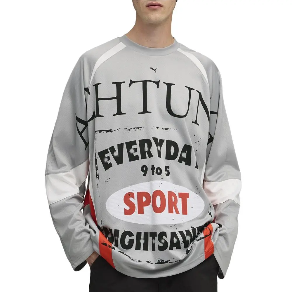 Puma clothing - PUMA Nine To Five VNeck Long Sleeve Jersey - 63250463 - Grey 1