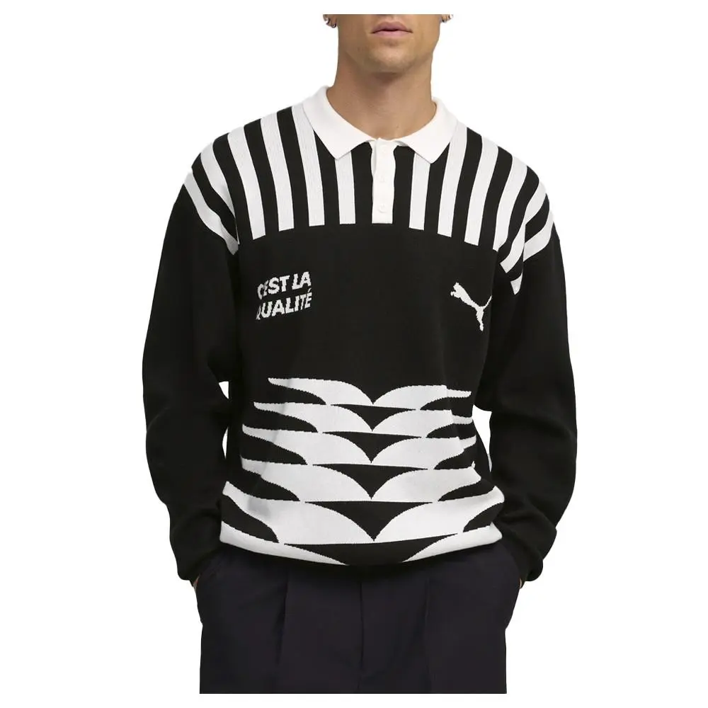 Puma clothing - PUMA The Neverworn Vi Knit Crew Neck Long Sleeve Sweater - 63251201 - Black 1