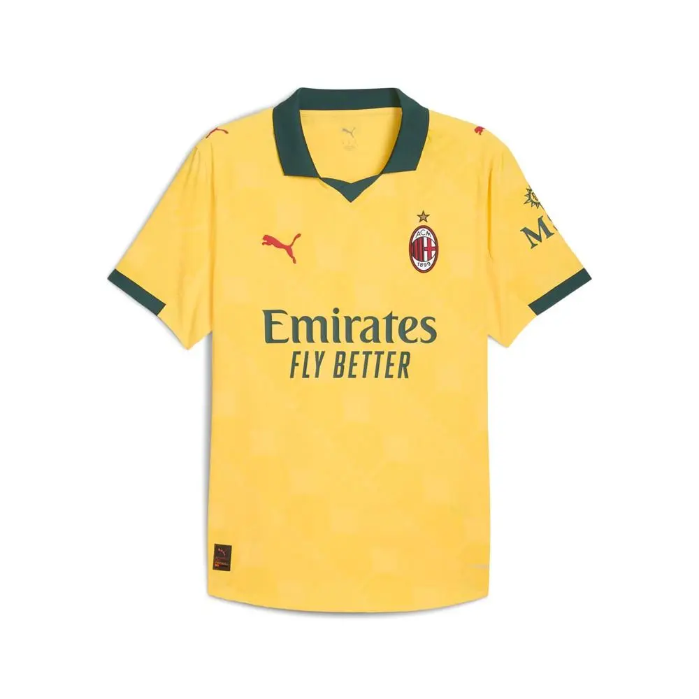 Ac Milan Third Collared Short Sleeve Soccer Jersey Authentic Ac Milan Third Collared Short Sleeve Soccer Jersey Mens Yellow 7 by Puma