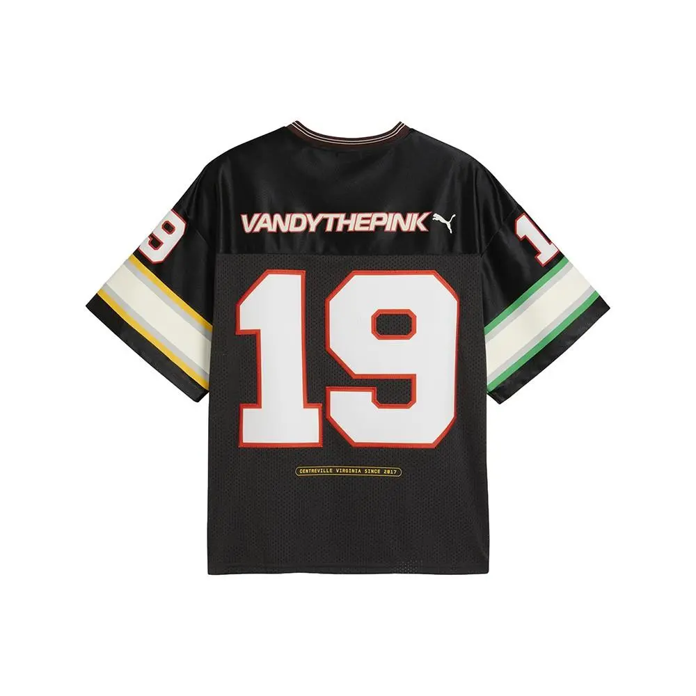 Puma clothing - PUMA  X Vandythepink Graphic VNeck Short Sleeve Replica Jersey - 63594101 - Black 0