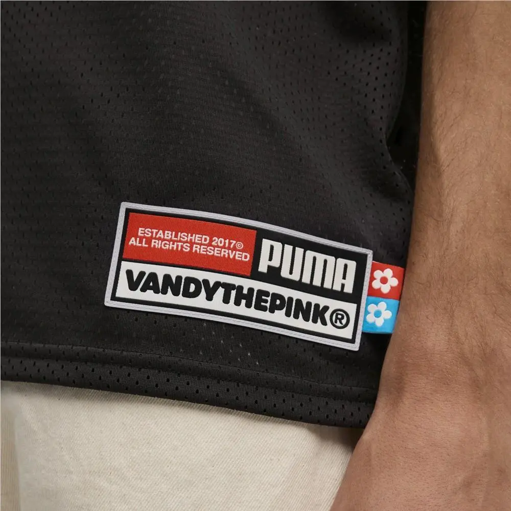 Puma clothing - PUMA  X Vandythepink Graphic VNeck Short Sleeve Replica Jersey - 63594101 - Black 5