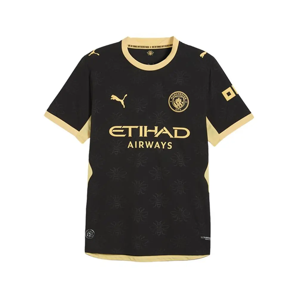 Puma Manchester City Away Authentic Soccer Jersey Manchester City Away Soccer Jersey Mens Black 78433603