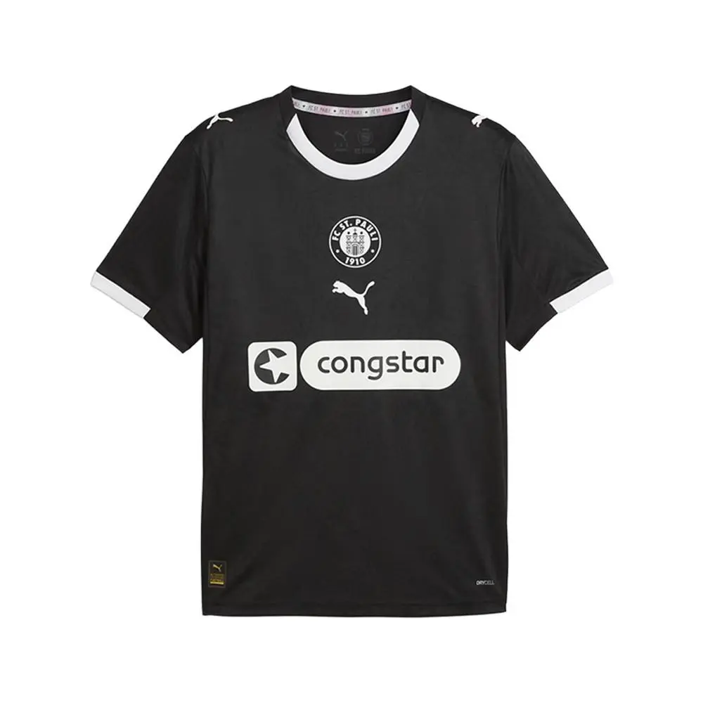 Puma St. Pauli 2526 Third Crew Neck Short Sleeve Soccer Jersey Mens Black 78307