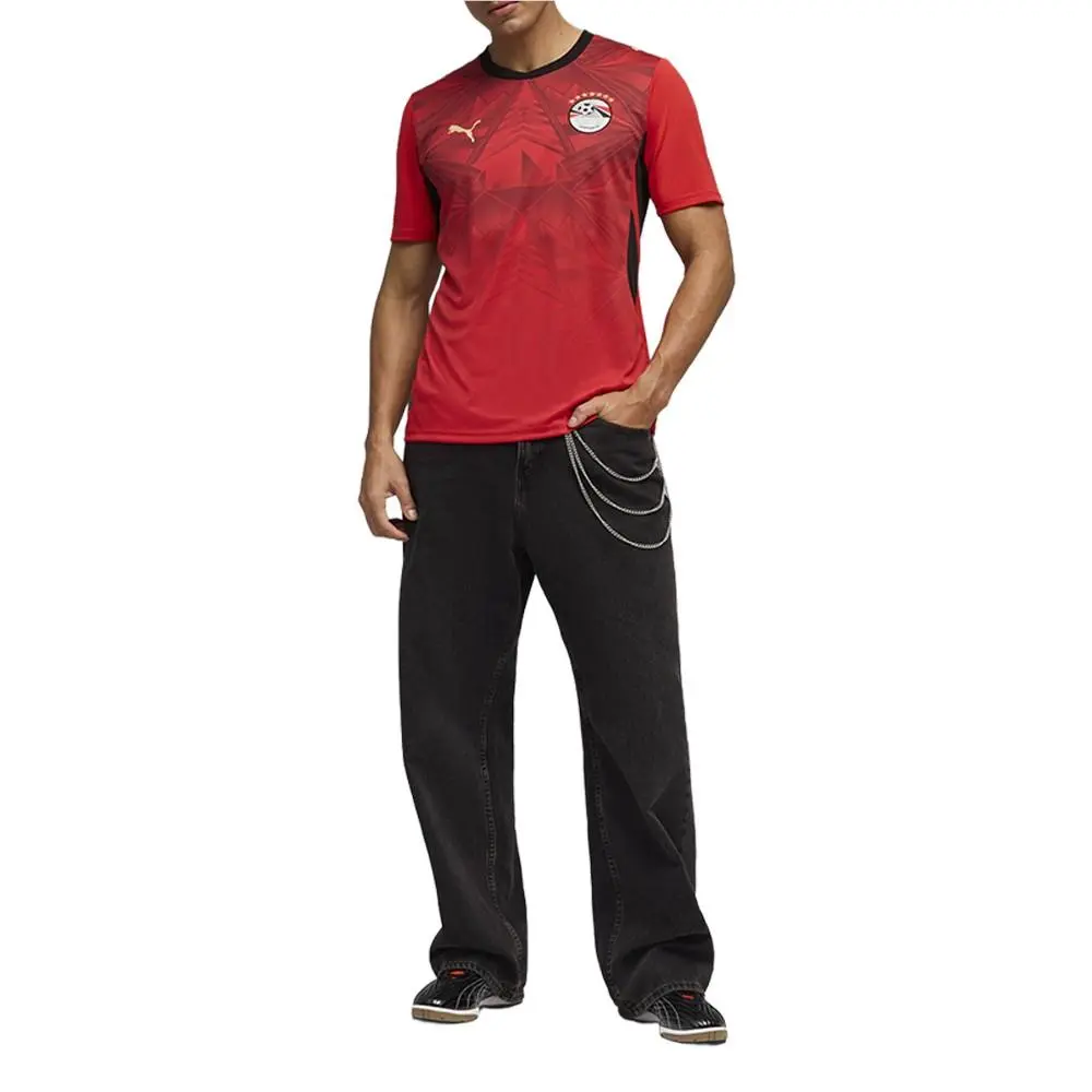 Puma clothing - PUMA Egypt Home Crew Neck Short Sleeve Soccer Jersey - 78355201 - Red 1
