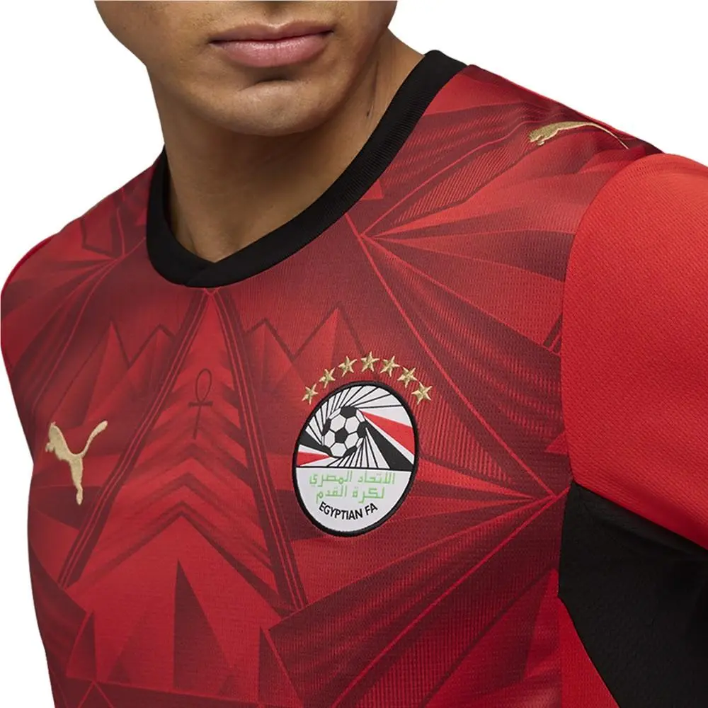 Puma clothing - PUMA Egypt Home Crew Neck Short Sleeve Soccer Jersey - 78355201 - Red 9