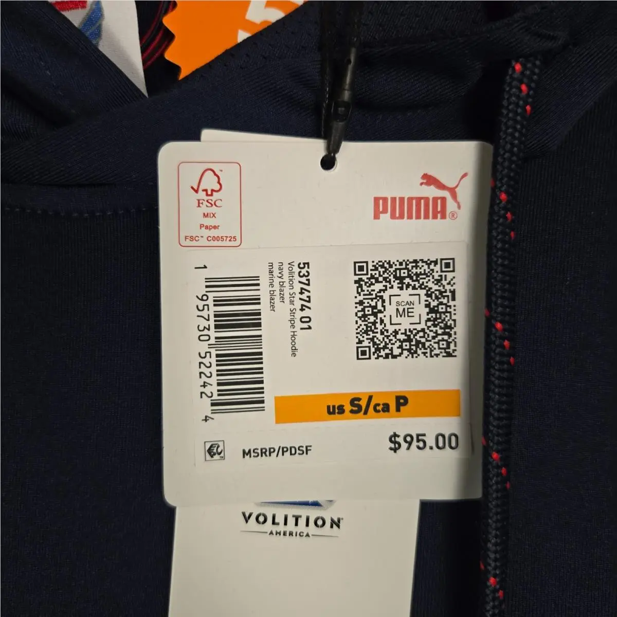 Puma clothing - wind water golf casual performance wind shirt polo long sleeve stretchy wicking chest length anorak pullover sweatshirt usa red white blue folds of honor polyester spandex hood hooded hoodie hoody - Blue 3