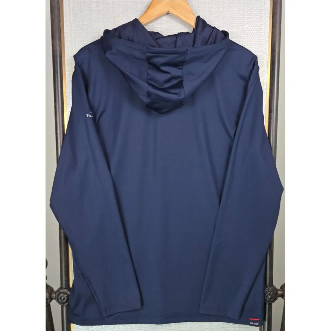 Puma clothing - wind water golf casual performance wind shirt polo long sleeve stretchy wicking chest length anorak pullover sweatshirt usa red white blue folds of honor polyester spandex hood hooded hoodie hoody - Blue 6