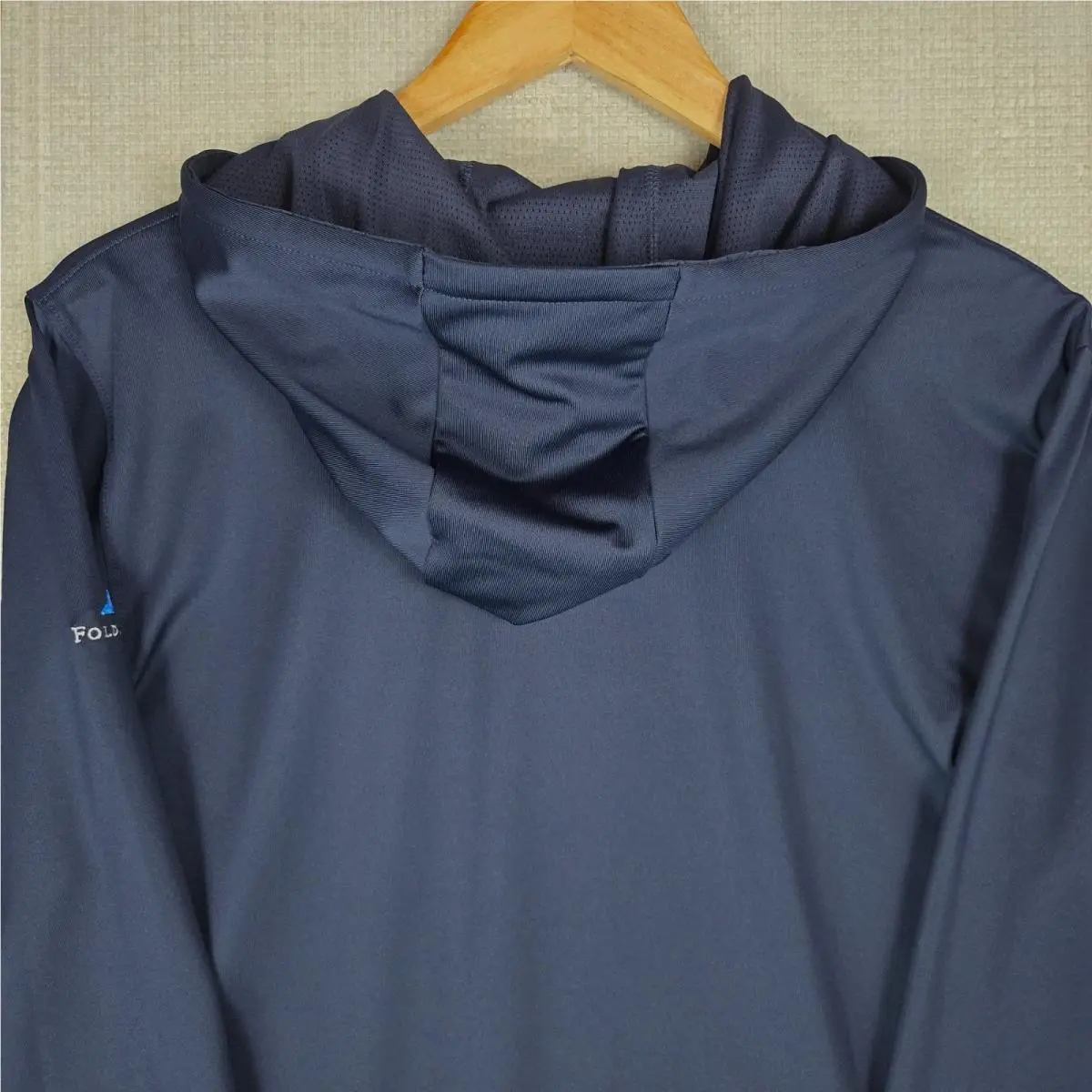 Puma clothing - wind water golf casual performance wind shirt polo long sleeve stretchy wicking chest length anorak pullover sweatshirt usa red white blue folds of honor polyester spandex hood hooded hoodie hoody - Blue 7