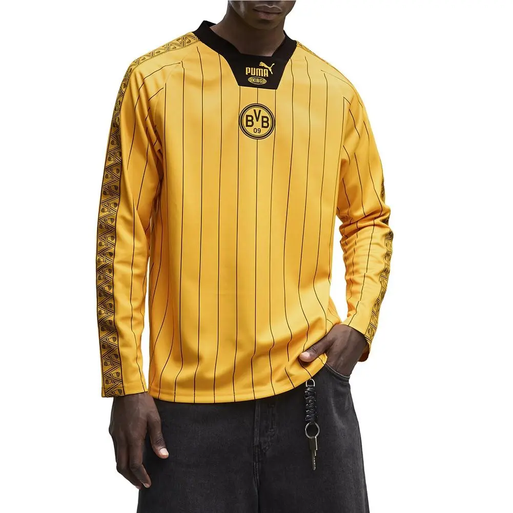 Puma clothing - PUMA Borussia Dortmund King Long Sleeve Soccer Jersey - 78648919 - Yellow (UPC: 199261544269) 1