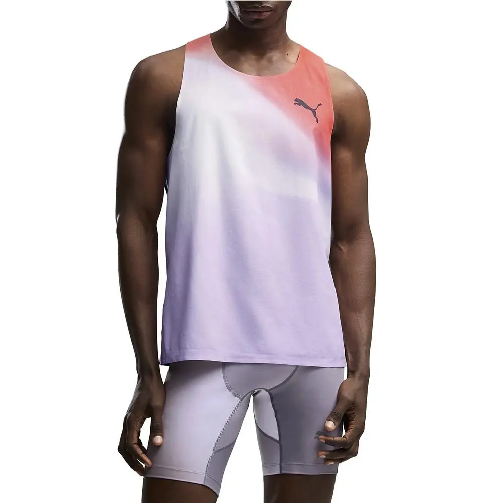 Puma clothing - PUMA Lightspeed Ultraweave Graphic Crew Neck Singlet Tank Top - 52856435 - Grey (UPC: 199260835771) 1