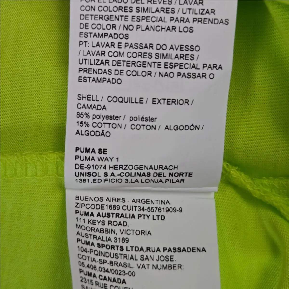 Puma clothing - short sleeve collared stretchy golf casual tennis button up front down wicking stretchy UV UPF lightweight chest length men`s size drycell dry cell bright hi viz neon green cotton polyester - Green 16