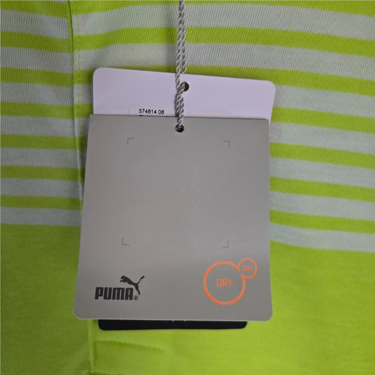 Puma clothing - short sleeve collared stretchy golf casual tennis button up front down wicking stretchy UV UPF lightweight chest length men`s size drycell dry cell bright hi viz neon green cotton polyester - Green 4