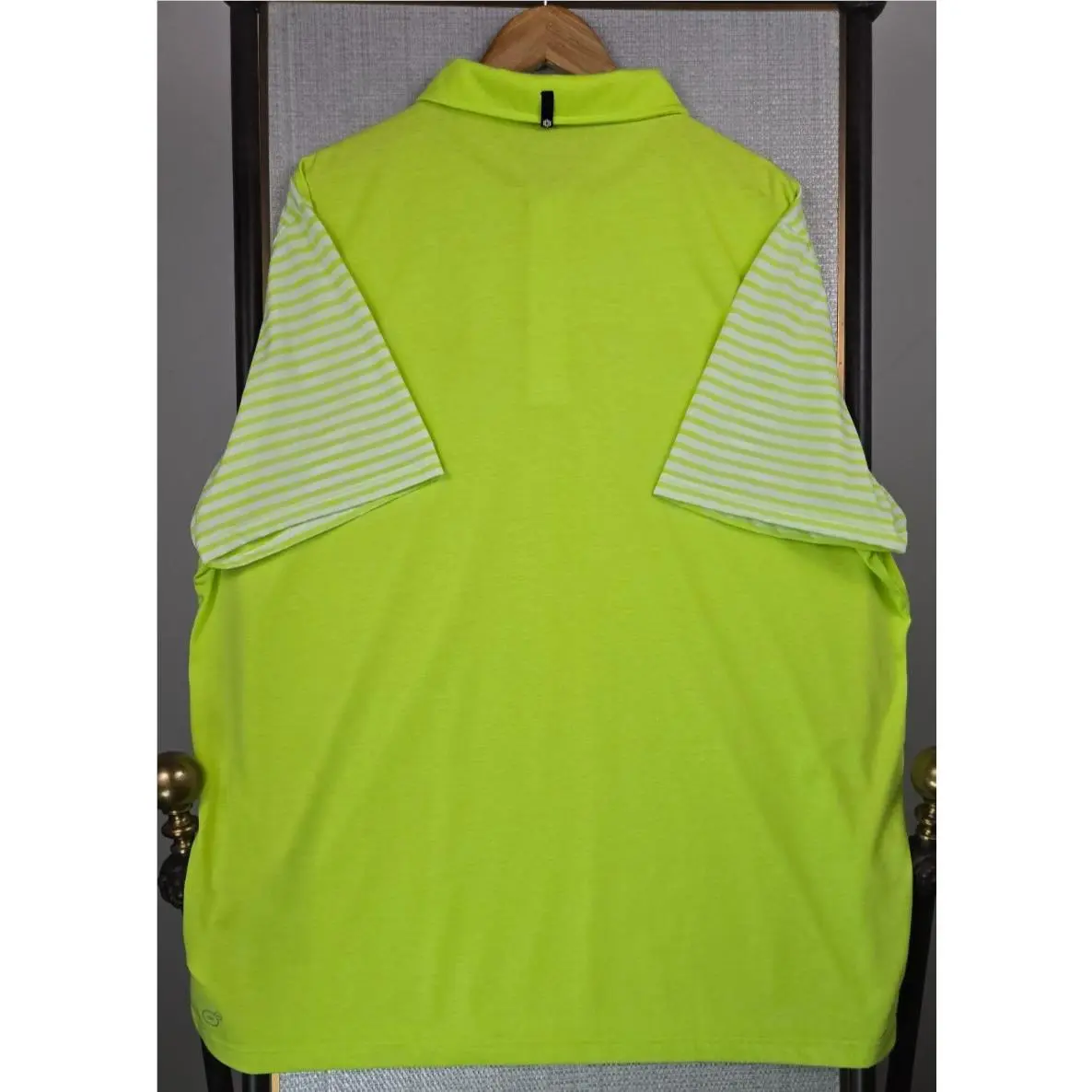 Puma clothing - short sleeve collared stretchy golf casual tennis button up front down wicking stretchy UV UPF lightweight chest length men`s size drycell dry cell bright hi viz neon green cotton polyester - Green 7