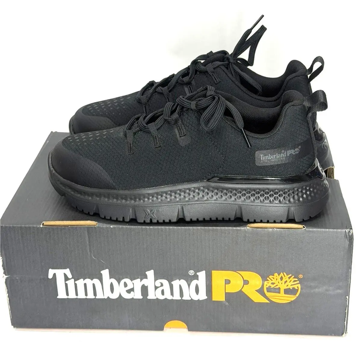 Timberland Pro Intercept Womens 9.5 D Black Steel Toe Safety Work Shoes Sneaker