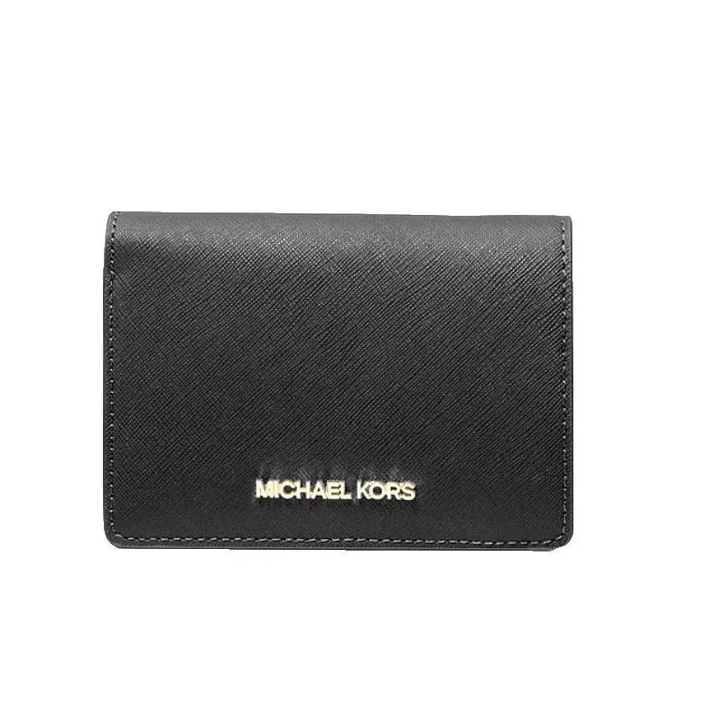 Michael Kors Jet Set MD Slim Wallet Black/gold Logo