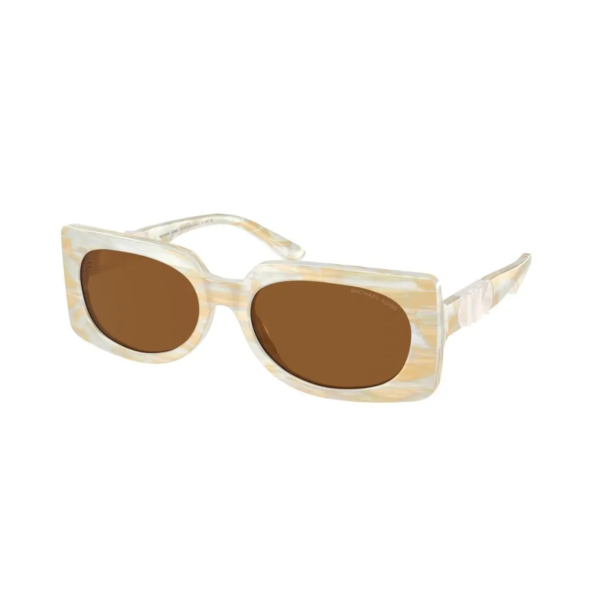MK 2215 Bordeaux Ivory Horn Amber Soli 400173 Size 56 Sunglasses by Michael Kors
