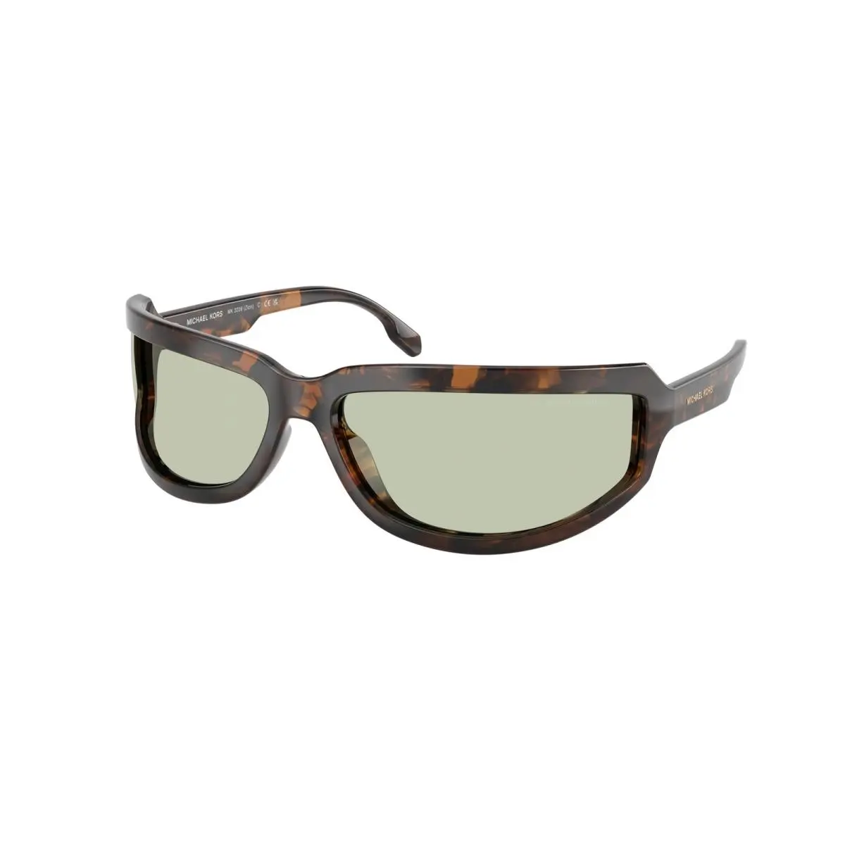 MK 2226 Zion Dark Tortoise Green Solid 3006/2 Size 72 Sunglasses by Michael Kors